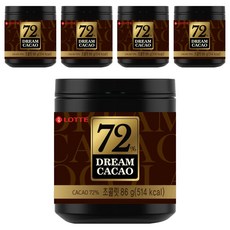 LOTTE 樂天 72% 骰子巧克力 濃郁醇厚口感 獨立包裝方便攜帶, 86g, 5罐