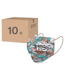 CHACER 佳和口罩 成人平面醫用口罩, 花蝶戀虎, 1盒, 10片