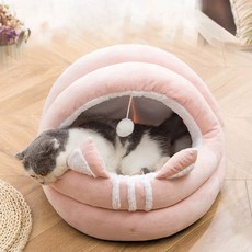 DING DONG PET 寵物貓咪貂絨洞穴屋, 粉紅色