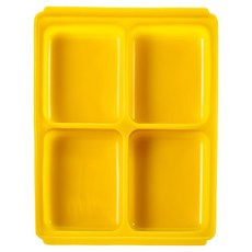 tgm 白金矽膠副食品冷凍儲存分裝盒,適用於微波爐,洗碗機,冰箱, 黃色, 1個