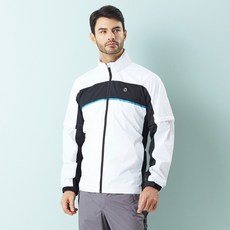 sunderland 男士三色拼塊高爾夫雨衣上下套裝, 白色, 1套