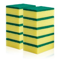 BOOWORK 雙面海綿清潔菜瓜布, 10個, 1入