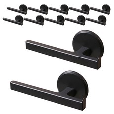 DIBLIC 免鑽孔沐浴巾架 沐浴巾掛架 沐浴球 毛巾 浴室掛勾, 12個, 黑色