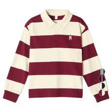 SPAO Kids 兒童款Kudy條紋橄欖球棉質長袖T恤