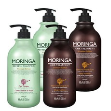 韓國 BARON 辣木籽清新洗髮精 1kg+辣木籽護髮素 1kg組, 2組