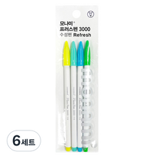 모나미 프러스펜 4종 세트 Refresh 0.4mm, 혼합색상, 6세트