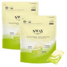 SWAY 洗碗機專用多合一液體洗滌膠囊 綠葡萄柚香 52入, 2個, 416g