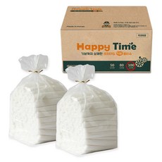 해피타임 덕용 물티슈 헤링본타입, 100g, 100매, 4개
