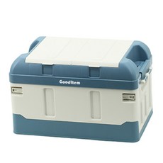 好物折疊生活箱40L高蓋, 白色 藍色, 1個
