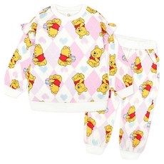 milkmile 幼兒用迪士尼寶寶小熊維尼甜美可愛刷毛上下衣套裝