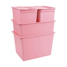 THE ZAKKA 素色收納盒組 4入, 粉色, 1組