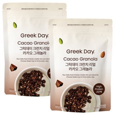 그릭데이 크런치 리얼카카오 그래놀라 시리얼, 150g, 2개