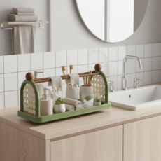 TUTUAN 復古多用途收納層架, 綠色, 1層