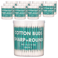 어반리브즈 뷰티면봉 라운드 + 뾰족, 200개입, 12개