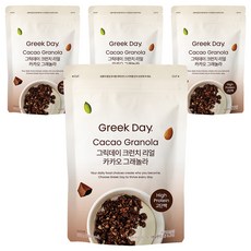 그릭데이 크런치 리얼카카오 그래놀라 시리얼, 150g, 4개