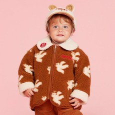 BEBE DE PINO 兒童款 全版Pigeon刷毛絨翻領外套 BP34JL106