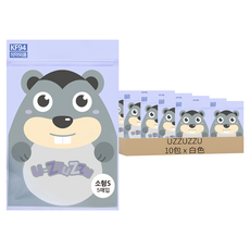 UZZUZZU 鳥嘴型口罩 兒童用(XS) KF94, 5片, 10包, 白色