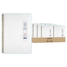 OXFORD PP線圈A4左翻80頁康乃爾筆記本, 白色, 8本