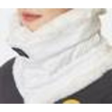 TECH SKIN 徽章LOGO鋪棉圍脖, 白色, 1個