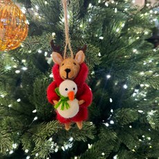 聖誕魯道夫雪人樹裝飾品, 1個, 棕色(14cm)