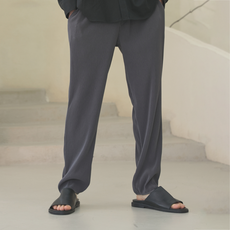 EASE 남녀공용 냉감 통기성 레귤러 핏 쿨 플리츠 밴딩 팬츠