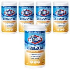 유한클로락스 세정살균티슈 시트러스블렌드 75매, 5개