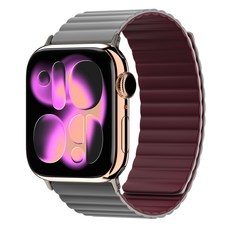 KMAX Apple Watch 磁吸錶帶, 1個, 灰酒紅色
