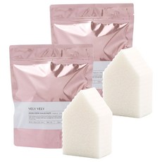 VELY VELY 緊密波浪粉撲 20入, 混色, 2個