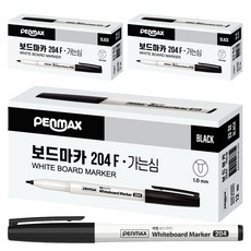 PENMAX 12角細字白板筆, 黑色, 36個