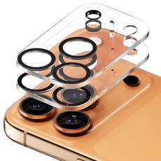 SINJIMORU 防光暈相機鏡頭鋼化玻璃黑環螢幕保護貼 2入, 1套