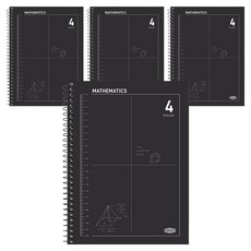 PINKFOOT 3000 4格數學練習本, 黑色, 4個