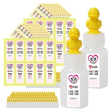 연두앵두 오리 캐릭터 투약병 100p + 팬더 투약스티커 100p, 2개