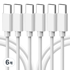 Seoga 超高速充電線 C to C PD 25W, 6個, 白色, 1m