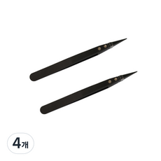아리코 스테인레스 세라믹 핀셋, 올블랙, 4개