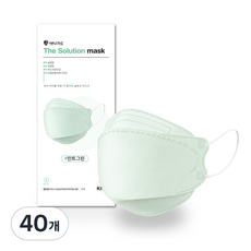 애니가드 더솔루션 마스크 소형 KF80, 10개입, 4개, 민트그린