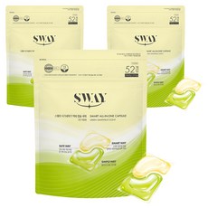 韓國 SWAY 洗碗機專用洗碗膠囊 多合一液體膠囊 綠葡萄柚香 52入, 3個, 416g