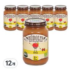 RUDOLFS 유기농 퓨레, 사과맛, 12개, 190g