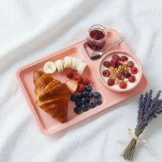 On The Kitchen 韓國製美耐皿早午餐餐盤+碗套組, 1套, 煙灰粉