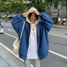 PEONIST 女款連帽層次感鈕扣開襟衫