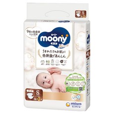 滿意寶寶 moony 日本版 頂級有機棉黏貼型尿布 4~8kg, S, 58片