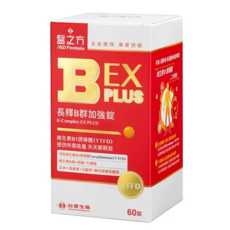 台塑生醫 MD Formula 醫之方 長釋B群EX PLUS加強錠 促進代謝 增強體力, 60顆, 600mg, 600ml, 1罐