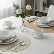 Oliolmang 北歐皮革防水餐墊 2款 x 2入組, 1套, 30 x 45 cm, 米色, 米色, 棕色, 棕色