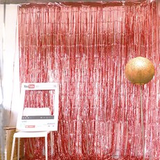 파티 수술 은박커튼 1 x 3 m, 로즈골드, 2개