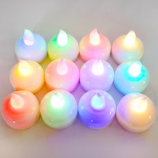 LED水面漂浮小蠟燭燈, 12個, 混色