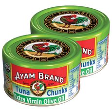 AYAM 雄雞標 初榨橄欖油鮪魚 不含黏稠劑、漂白劑、無防腐劑, 150g, 2罐