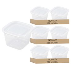 INOMATA 1815保鮮盒 白色 430ml, 2個, 3組