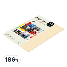종이문화 프린트 프로 얇은 칼라복사지 No 2 아이보리 80g, A3, 186개