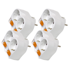 타노스 L자 스위치 멀티탭 2구 16A, 혼합색상, 4개