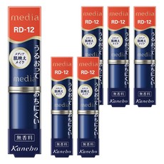 media 媚點 台灣公司貨 滋潤持久型唇膏, RD-12, 6支, 3g