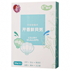 鈞媽御食堂 中寶 即食營養粥 Set 3入 6個月以上寶寶適用, 芹香鮮貝, 150g, 1盒